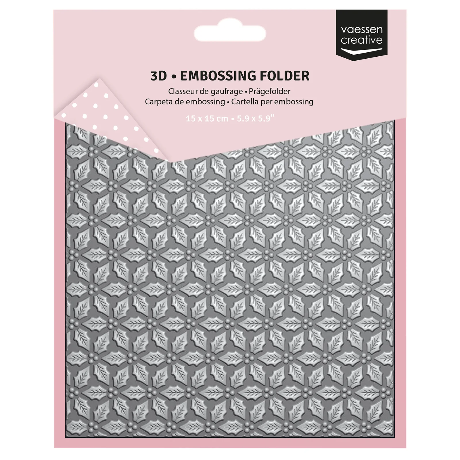 Vaessen Creative • 3D Embossing Folder Holly Leaves 5.9x5.9"