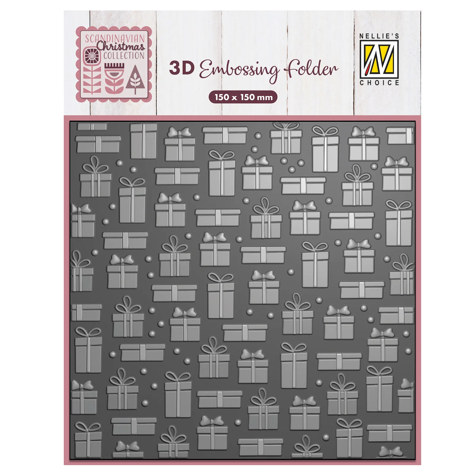 Nellie's Choice • 3D Embossing Folder Background Presents 5.9x5.9"