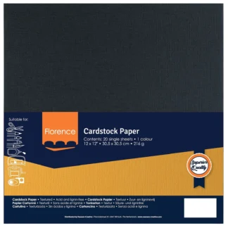 Florence • Cardstock Paper 216g Texture 12x12in Night Blue 20x