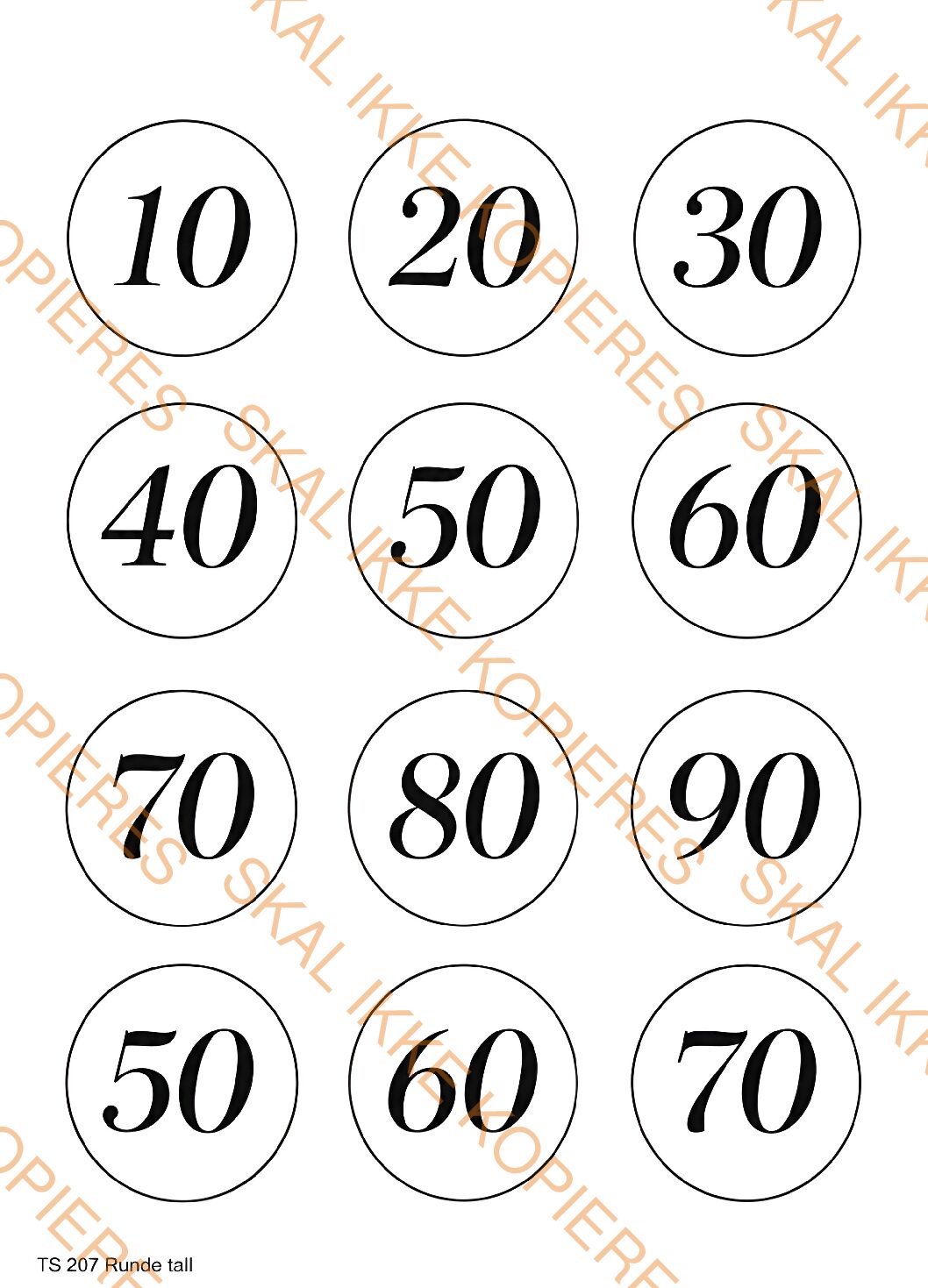 TS207 Runde tall