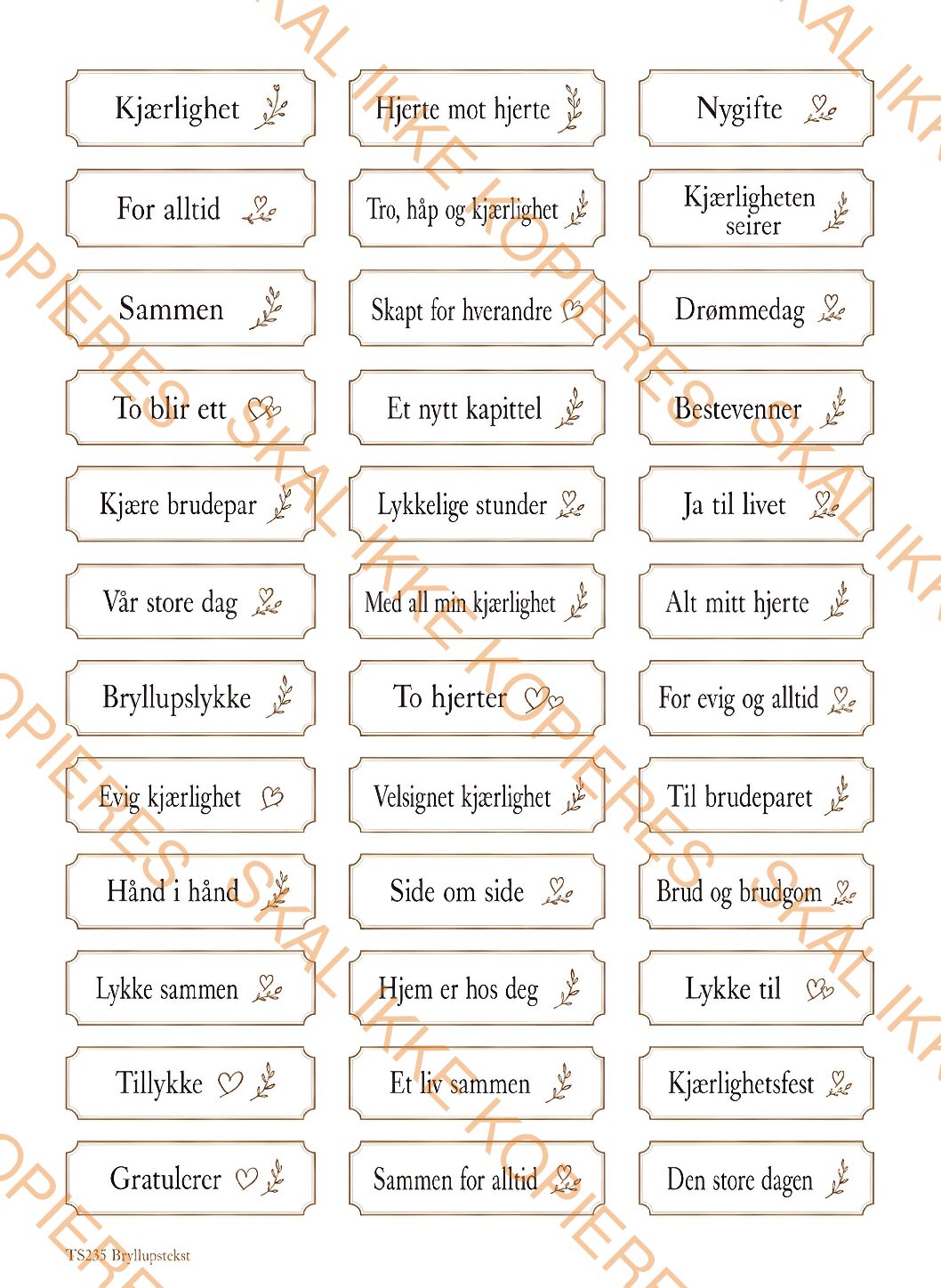 TS235 Bryllupstekst