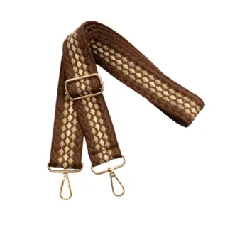 Skulderreim brun/beige 130cm