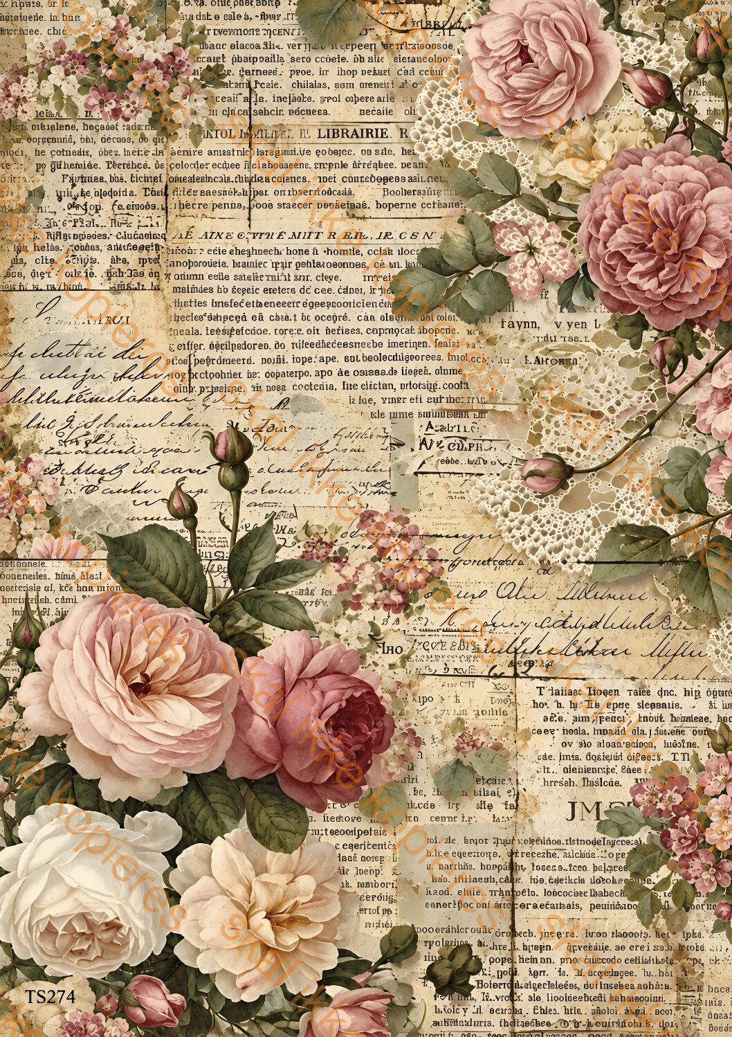 TS274 tekst og blomster bakgrunn